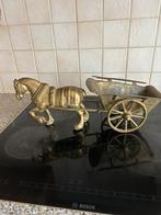 Te koop messing paard met wagen, Antiek en Kunst, Ophalen of Verzenden, Koper