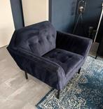 donkerblauwe fauteuil, Huis en Inrichting, Fauteuils, Ophalen, 75 tot 100 cm, Zo goed als nieuw, Stof