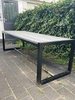 Grote stalen tuintafel, Huis en Inrichting, Tafels | Eettafels, Ophalen, Gebruikt, 200 cm of meer, 50 tot 100 cm