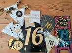 Versiering 16 jaar, 21 delig, Hobby en Vrije tijd, Feestartikelen, Ophalen of Verzenden, Zo goed als nieuw, Versiering, Verjaardag