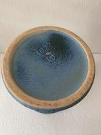 Knodgen blauw keramiek vaas , West Germany, Gebruikt, Blauw, Aardewerk of Porselein, Ophalen of Verzenden