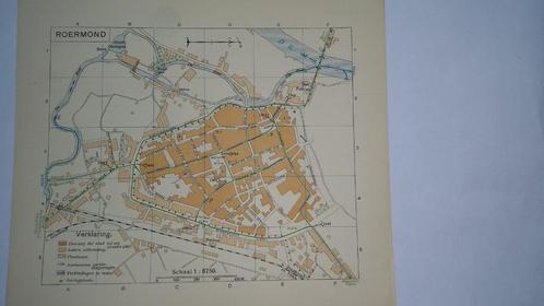 36 Roermond Plattegrond Litho 1917, Antiek en Kunst, Kunst | Litho's en Zeefdrukken, Ophalen of Verzenden