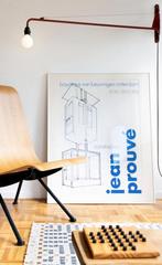Zeldzame Jean Prouvé Constructeur Poster Vintage 1981, Deurposter of groter, Ophalen of Verzenden, Reclame, Rechthoekig Staand