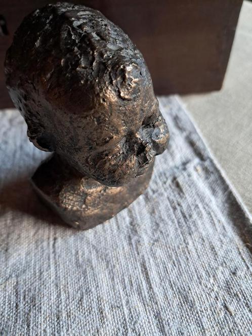 Mooi klein verbronsd borstbeeldje kinderkopje 1966, G KUNEN., Antiek en Kunst, Kunst | Beelden en Houtsnijwerken, Ophalen of Verzenden
