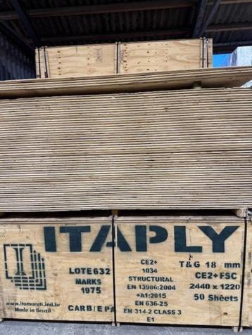 Partij Ellioty Pine Underlayment 18mm 122 x 244 mes en groef beschikbaar voor biedingen