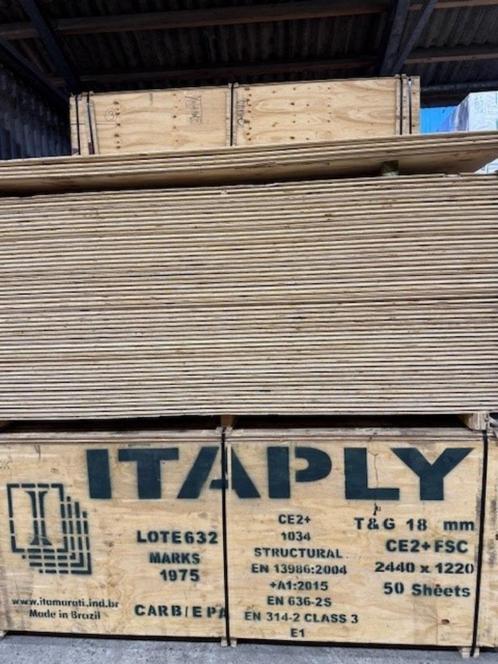 Ellioty Pine Underlayment 18mm 122 x 244 mes en groef, Doe-het-zelf en Verbouw, Platen en Panelen, Nieuw, Multiplex, Minder dan 20 mm