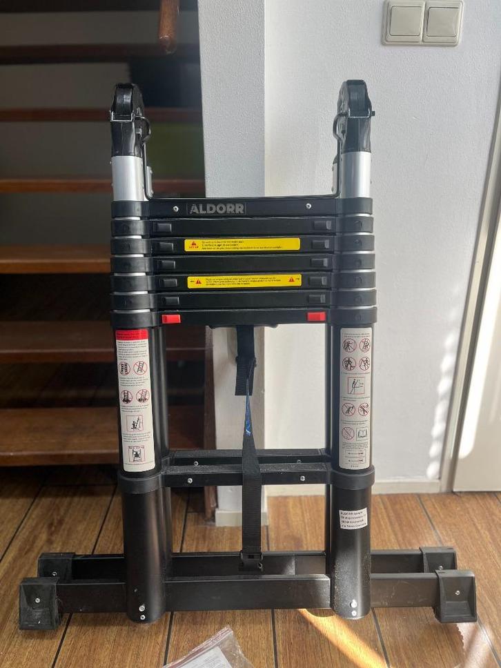ALDORR Professional Telescopische Vouwladder soft close, Doe-het-zelf en Verbouw, Ladders en Trappen, Nieuw, Ladder, 2 tot 4 meter
