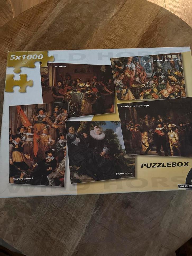 5x 1000 Stukjes Puzzels - Klassieke Schilders, Hobby en Vrije tijd, Denksport en Puzzels, Zo goed als nieuw, Legpuzzel, 500 t/m 1500 stukjes
