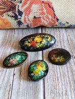 Russische handbeschilderde broches & haarclip, folklore, Ophalen of Verzenden