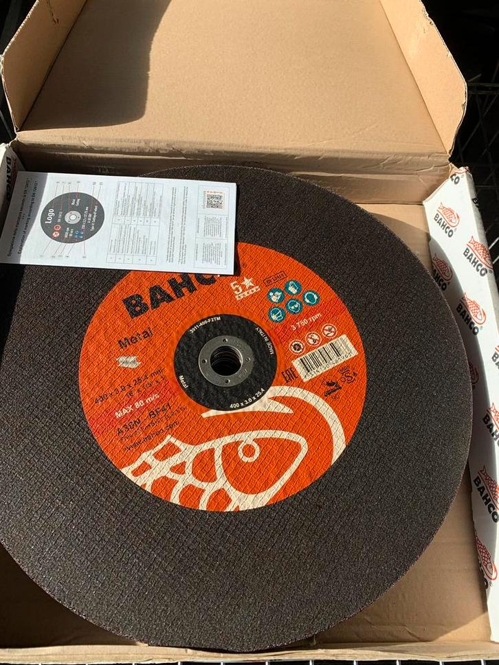 Bahco Slijpschijven 400mm - Nieuw in Doos (15 stuks), Doe-het-zelf en Verbouw, Gereedschap | Machine-onderdelen en Toebehoren