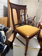 Vintage Houten Stoel met Gele Bekleding, Ophalen