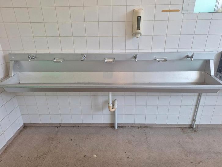 Aluminium Wasbak - Kantine/Bedrijf/Keuken, Doe-het-zelf en Verbouw, Sanitair, Gebruikt, Wastafel, Rvs, Ophalen