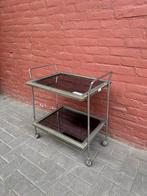 Vintage metalen serveerwagen op wieltjes, Ophalen of Verzenden