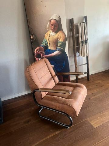 Prachtige stoere Cognac Fauteuil/stoel beschikbaar voor biedingen