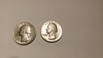 2 Quarter Dollar munten  uit 1965., Postzegels en Munten, Munten | Amerika, Verzenden, Noord-Amerika, Losse munt, Zilver