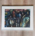 Jaap van Kuijk - ruiter in landschap - aquarel in lijst, Antiek en Kunst, Kunst | Schilderijen | Modern, Ophalen