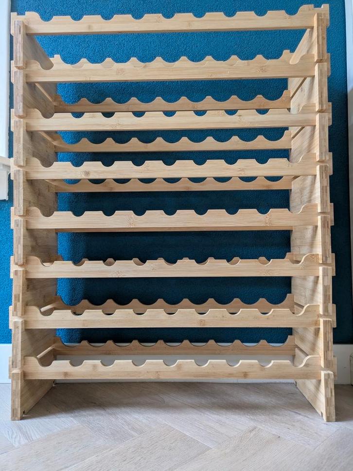 NutriChef Wijnrek- Bamboe, Huis en Inrichting, Woonaccessoires | Wijnrekken, Nieuw, 75 cm of meer, Hout, 25 flessen of meer, Ophalen