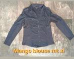 Mango blouse XL - donkerblauw met ribstof details, Mango, Blauw, Maat 46/48 (XL) of groter, Ophalen of Verzenden