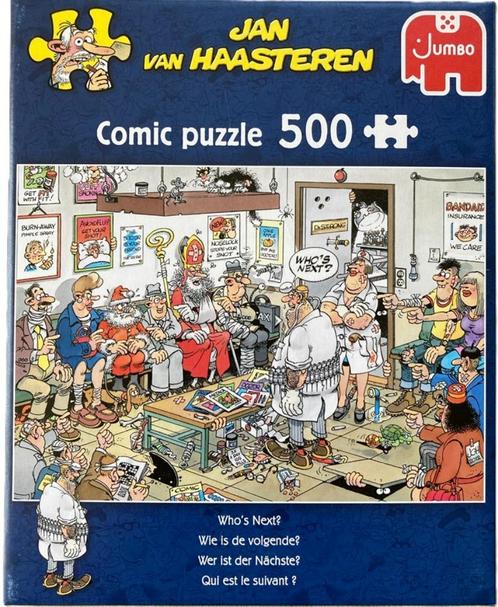 PUZZEL JAN VAN HAASTEREN WIE IS DE VOLGENDE 500 STUKJES, Hobby en Vrije tijd, Denksport en Puzzels, Zo goed als nieuw, Legpuzzel
