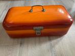 Broodtrommel gevlamd oranje emaille, Ophalen