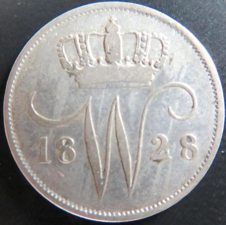 10 Cent 1828U, Postzegels en Munten, Munten | Nederland, Losse munt, 10 cent, Koning Willem I, Zilver, Verzenden