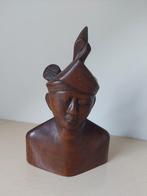 Indonesische buste houtsnijwerk, Antiek en Kunst, Kunst | Beelden en Houtsnijwerken, Ophalen of Verzenden