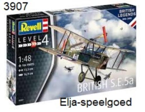 Modelbouw Revell 1:48 British S.E.5a dubbeldekker 3907, Hobby en Vrije tijd, Modelbouw | Vliegtuigen en Helikopters, Nieuw, Helikopter