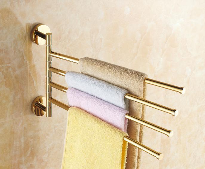 Handdoek droogrek, goudkleurig, 4 armen, Huis en Inrichting, Badkamer | Badtextiel en Accessoires, Nieuw, Handdoekenrek, Overige kleuren