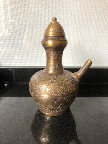 Indische Javaanse kendi ca. 1900 solid brass heel zwaar! beschikbaar voor biedingen