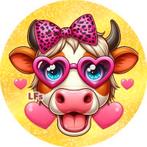 L285 ouwel koe 20x4,7cm eetbare cupcake rondjes vers, Ophalen of Verzenden, Nieuw, Cupcakes, Versiering