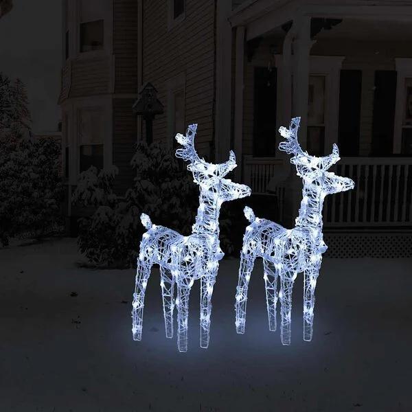 Kerstrendieren 2 st 80 LED's acryl koudwit €65, Diversen, Kerst, Nieuw, Ophalen of Verzenden