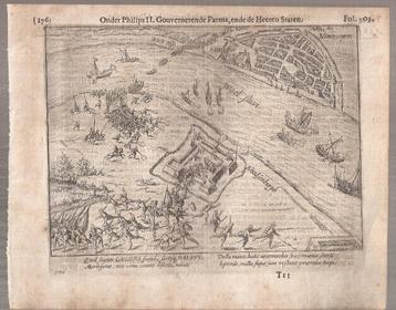 Nijmegen Nimmegen kopergravure Baudartius 1615 naar Hogenber beschikbaar voor biedingen