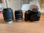 Nikon D3300 spiegelreflex camera met twee lenzen, Ophalen, Zo goed als nieuw, Nikon