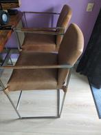 Bert Plantagie barstoelen cognac leer rvs, Huis en Inrichting, Barkrukken, Ophalen, Gebruikt, Leer, 60 tot 90 cm