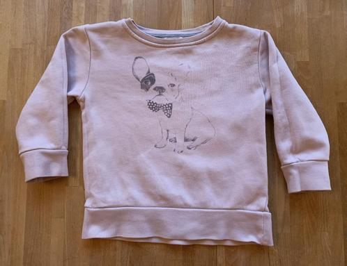 One We Like trui lichtroze Franse bulldog 92, Kinderen en Baby's, Kinderkleding | Maat 92, Gebruikt, Meisje, Trui of Vest, Ophalen of Verzenden