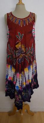 Hippie/Ibiza jurk bewerkt met borduursels! L/XL, Nieuw, Maat 42/44 (L), Onder de knie, Verzenden
