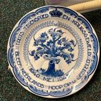 Delfts Blauw Wandbord 1940-1945 Bevrijding Nederland, Antiek en Kunst, Ophalen of Verzenden