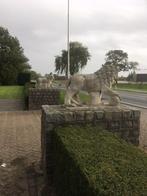 tuinbeelden leeuwen beeldhouwwerk steen, Tuin en Terras, Tuinbeelden, Ophalen, Gebruikt, Steen