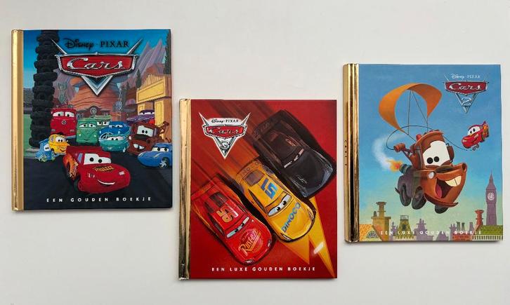 3 Gouden Disney Boekjes. Cars hard kaft, Boeken, Kinderboeken | Jeugd | onder 10 jaar, Zo goed als nieuw, Sprookjes, Ophalen of Verzenden
