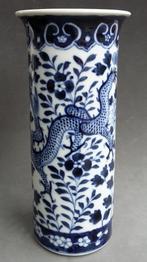 Om 1850 -1900 Chinese Cilinder Vaas Twee Draken Guangxu Merk, Antiek en Kunst, Antiek | Porselein, Ophalen of Verzenden
