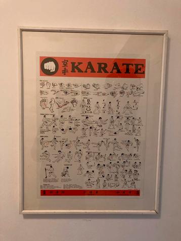 Karate poster in glaslijst beschikbaar voor biedingen