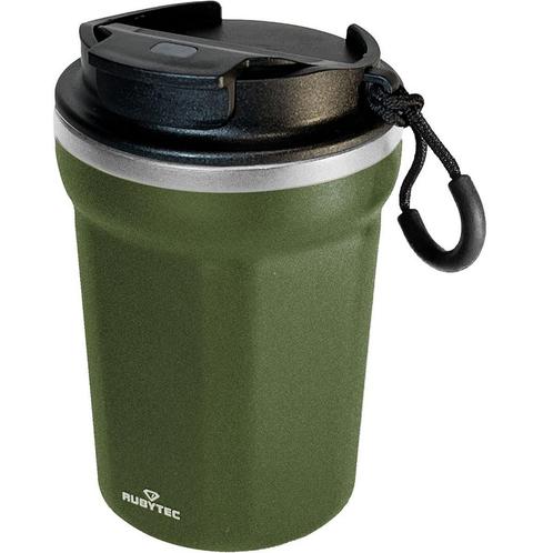 RUBYTEC SHIRA MUGSHOT 0,2L OLIVE VACUUM BEKER, Caravans en Kamperen, Camper-accessoires, Nieuw, Ophalen of Verzenden