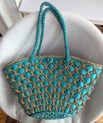 Rieten tas, Ophalen of Verzenden, Zo goed als nieuw, Blauw, Overige typen