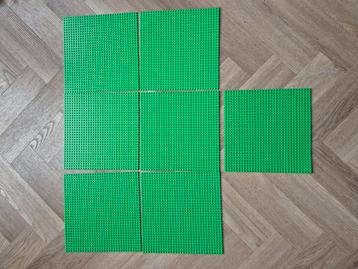 7 licht groene lego bouwplaten grondplaten baseplates 32x32 beschikbaar voor biedingen