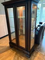 Teak vitrinekast met glazen deuren, Huis en Inrichting, Kasten | Vitrinekasten, Ophalen, Gebruikt, Teakhout, 50 tot 100 cm