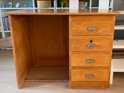 Vintage midcentury bureau school kind, Huis en Inrichting, Bureaus, Gebruikt, Ophalen