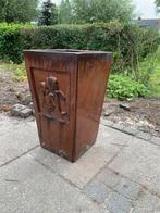 Grote geglazuurde bloempot bloembak kan ook voor kerstboom, Ophalen, Gebruikt, Vierkant, Steen