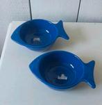2 blauwe schaaltjes in vorm van een Vis vissen nootjes soep, Huis en Inrichting, Ophalen of Verzenden, Zo goed als nieuw