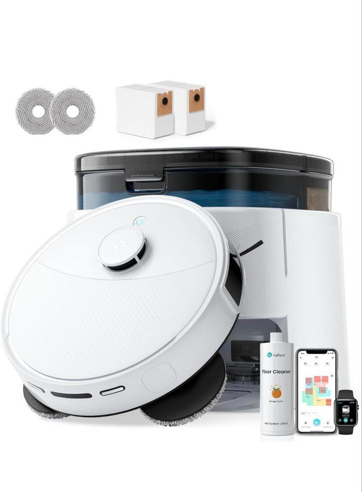 Lefant M3 Robotstofzuiger + Dweil - Nieuwstaat!, Witgoed en Apparatuur, Stofzuigers, Zo goed als nieuw, Robotstofzuiger, Reservoir