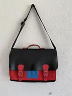 mooie lederen schouder tas met kleurige details, Ophalen of Verzenden, Leer